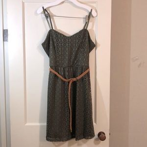 Maurices Lacy Olive Spaghetti Strap Dress